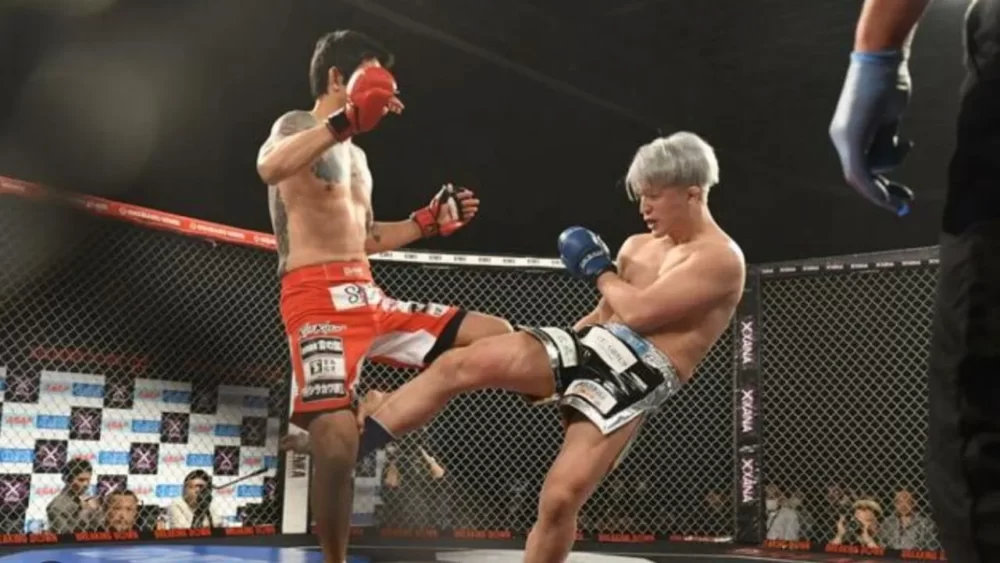 Image-of-a-man-kicking-a-calf-kick-in-a-match